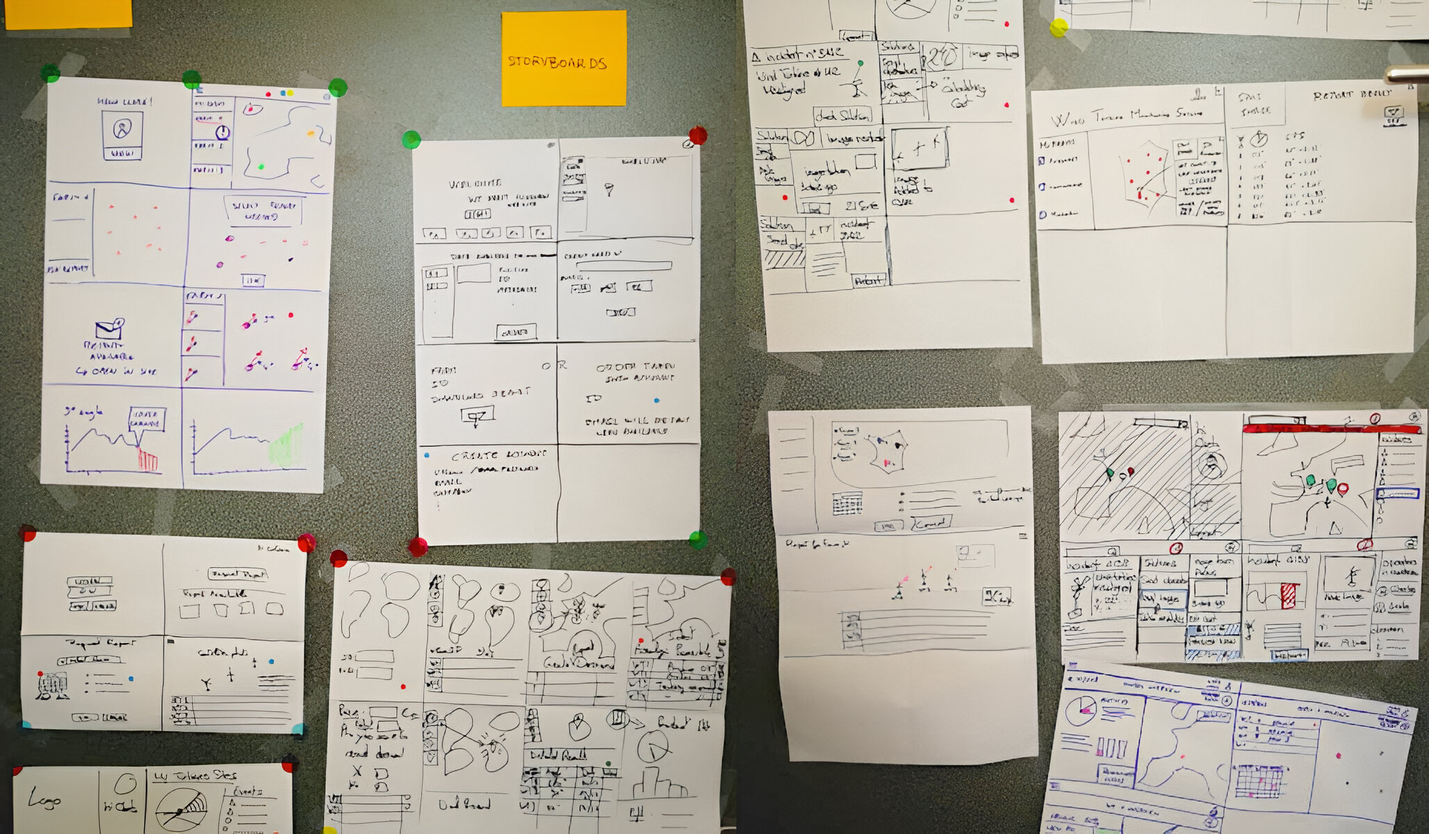 wall sketches ideation wireframes