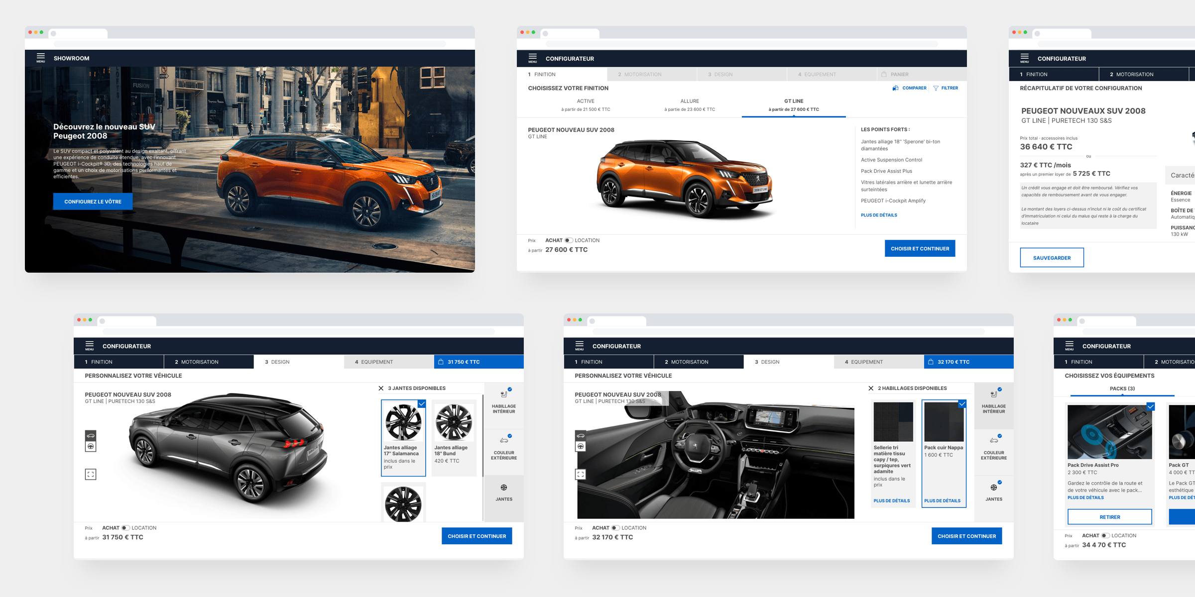 UI showcase desktop design screens