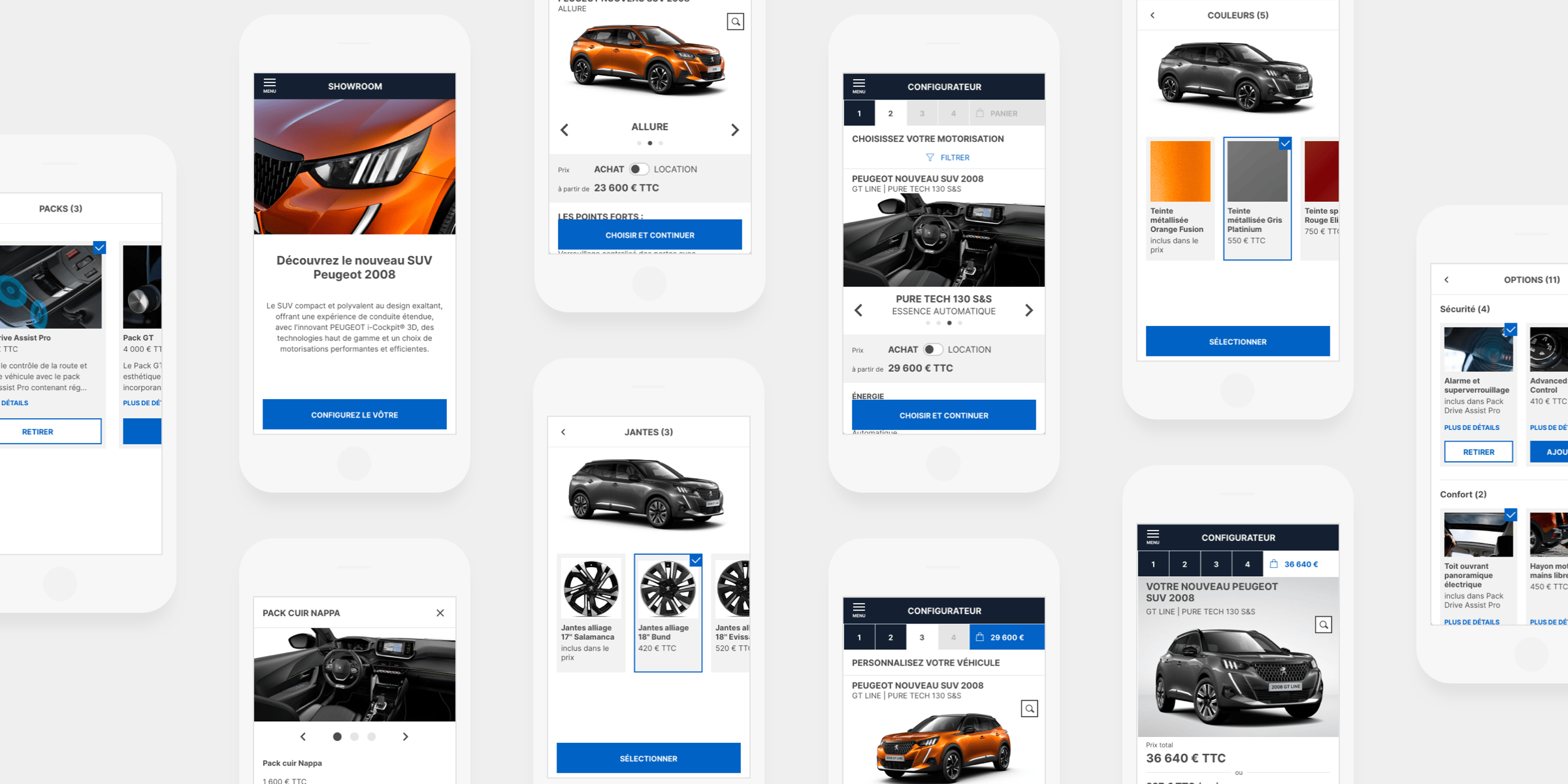 UI showcase mobile design screens