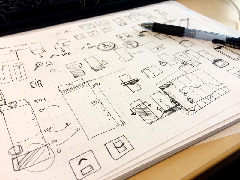 sketch pad designing icons UI